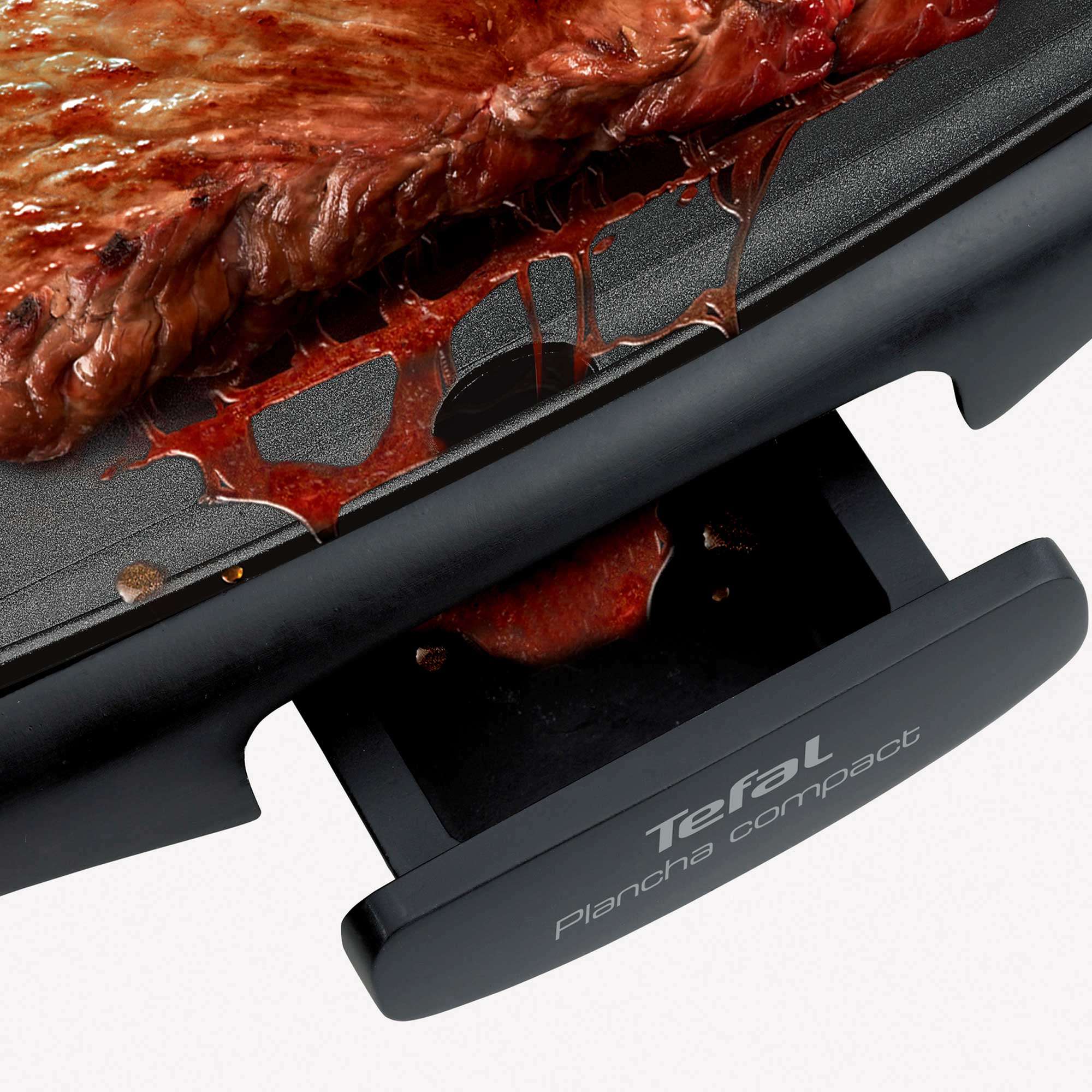 Plancha de asar eléctrica Tefal Compact CB500 termostato extraíble, apta para lavavajillas, 1800 W - Negro Negro-6