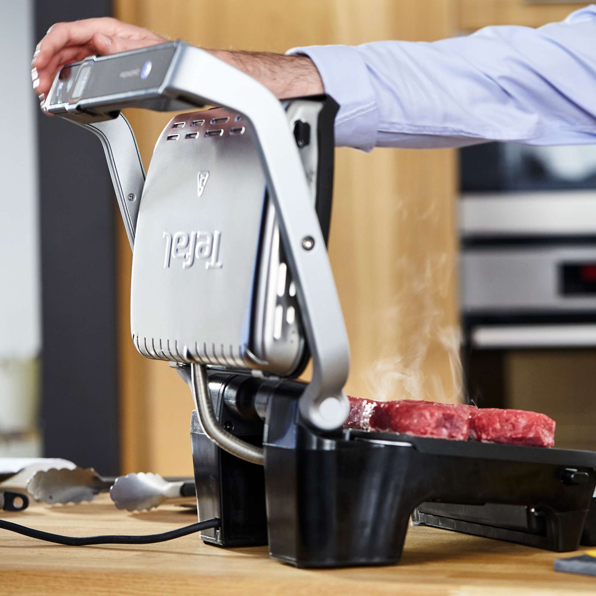 Parrilla eléctrica Tefal Optigrill Elite GC750D con 12 programas automáticos - Plata Plata-4