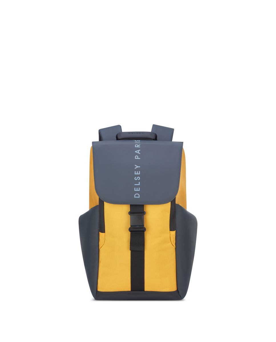 Imagen 0 de Mochila Securflap en textil compatible con sistema trolley Azul marino / Amarillo