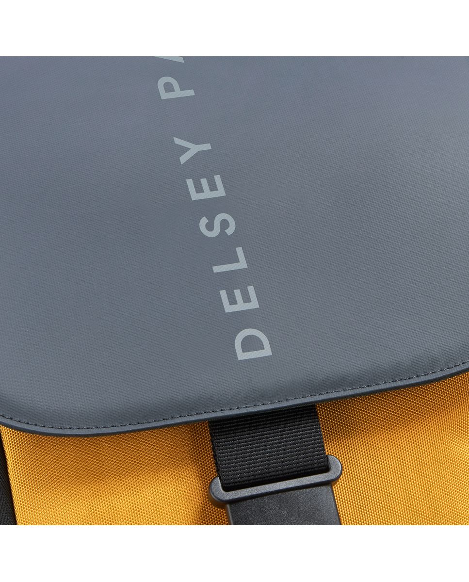 Mochila Securflap en textil compatible con sistema trolley - Delsey Paris - Azul marino / Amarillo Azul marino / Amarillo-8