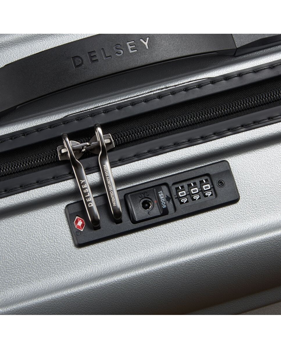 Valigia Cabina Rigida Delsey Paris - 35L, 4 Ruote 360°, Nero, Con Comparto Laptop