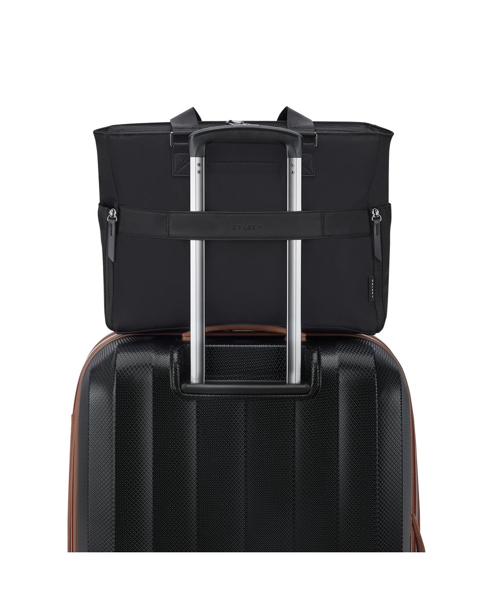 Imagen 6 de Bolsa de viaje victoire de poliéster reciclado compatible con sistema trolley - Delsey Paris - Negro Negro