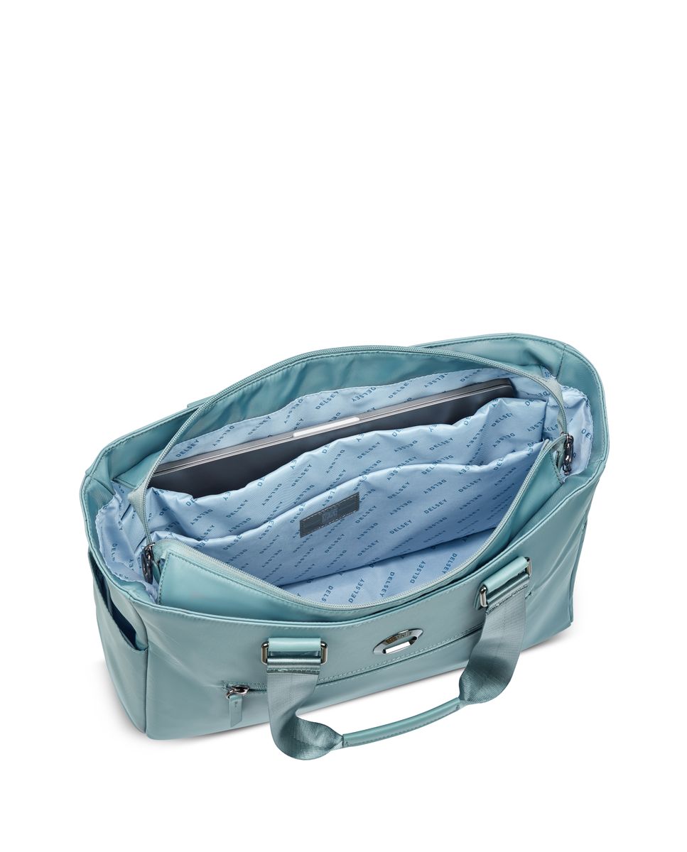 Imagen 4 de Bolsa de viaje victoire de poliéster reciclado compatible con sistema trolley - Delsey Paris - Verde grisáceo Verde grisáceo