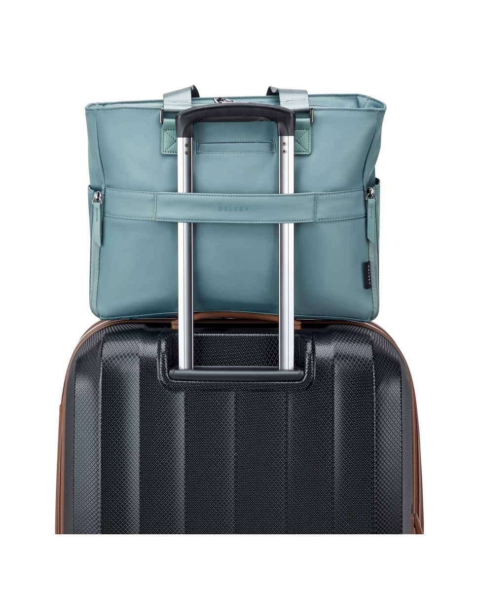 Imagen 6 de Bolsa de viaje victoire de poliéster reciclado compatible con sistema trolley - Delsey Paris - Verde grisáceo Verde grisáceo
