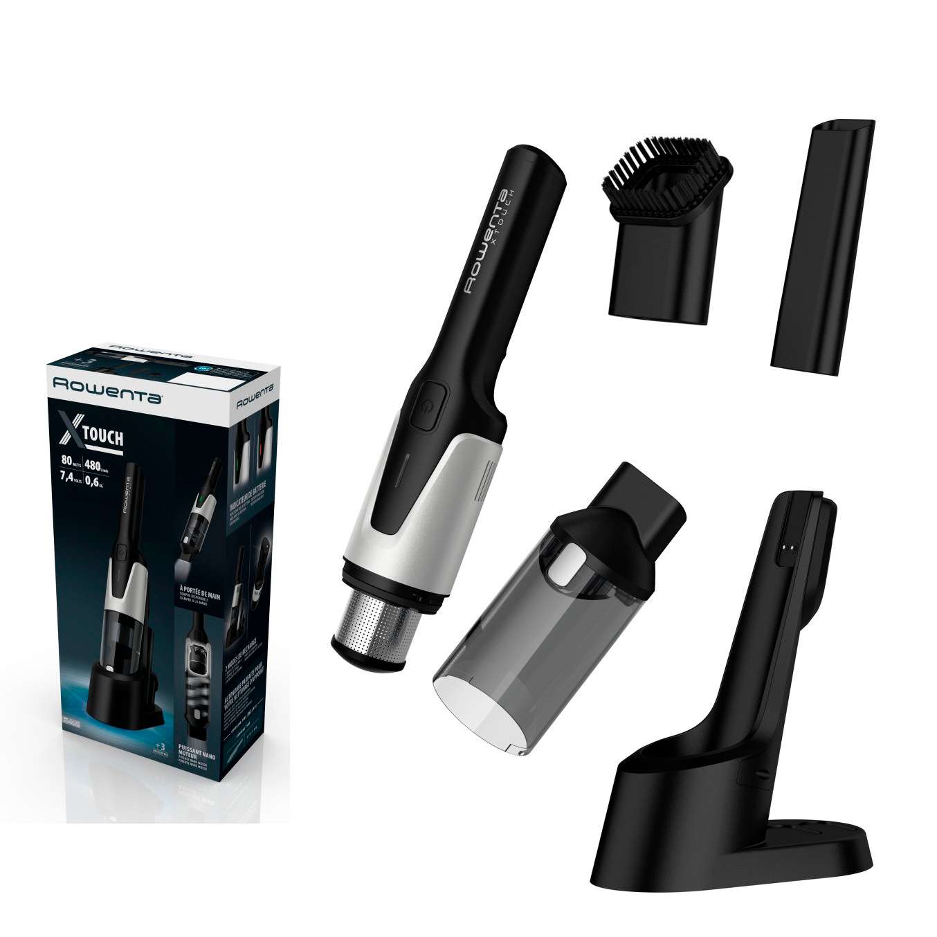 Aspirador de Mano Rowenta XTOUCH AC9736 sin cable con motor de alta tecnología - Negro Negro-6