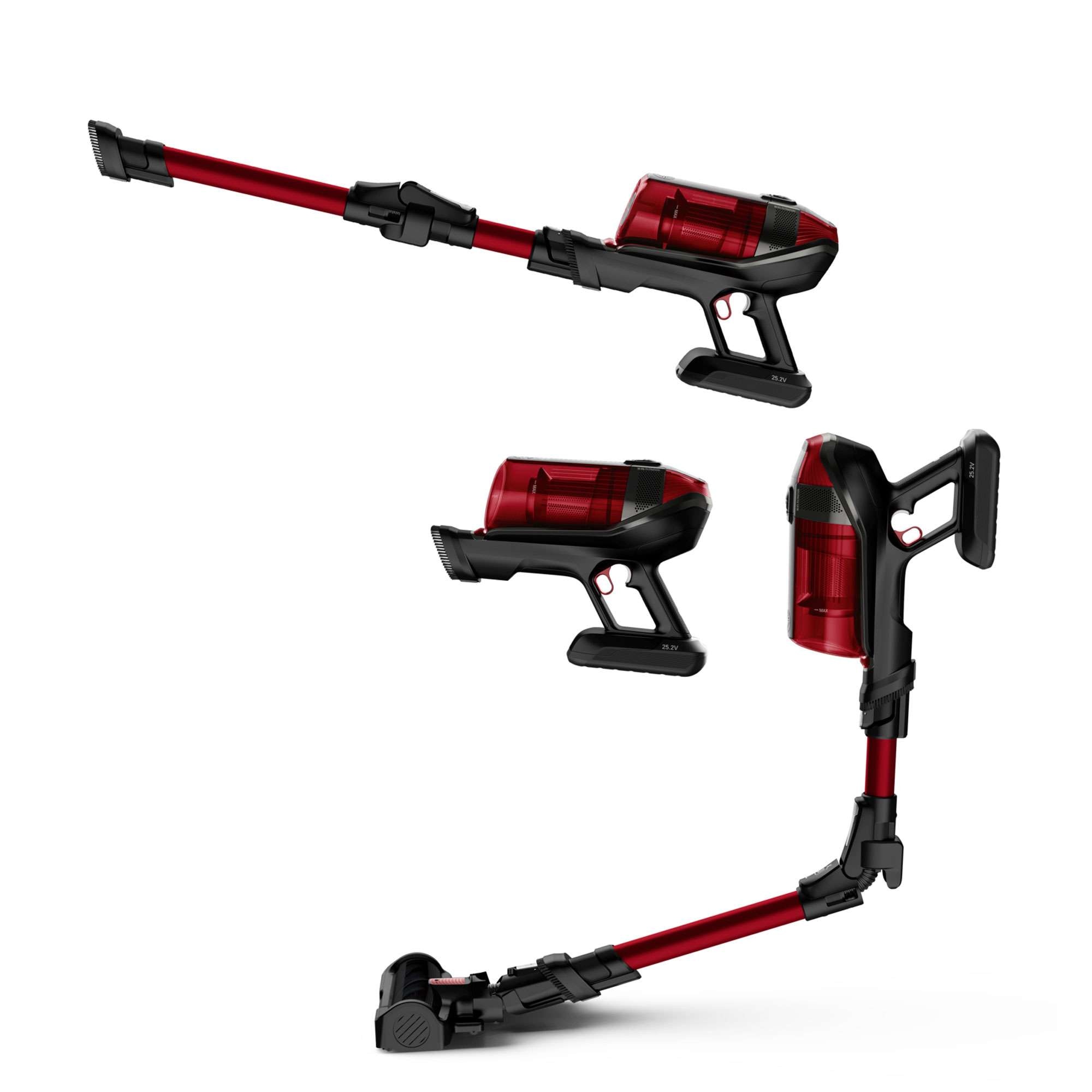 Aspirador de escoba flexible Rowenta RH98A X-Force Flex 12.60 Animal Care 150 airwatts con accesorios - Rojo Rojo-3