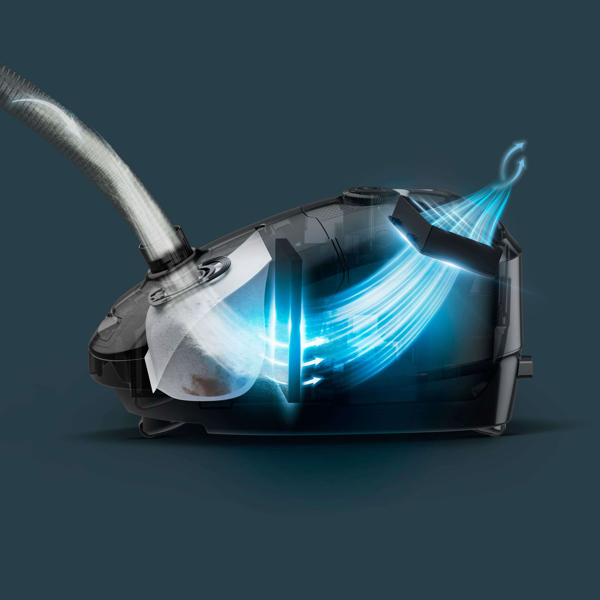 Aspiradora con bolsa Rowenta Power XXL RO312 de bajo consumo 900 W, gran capacidad 4,5 L, 2 niveles de filtración - Azul Azul-3