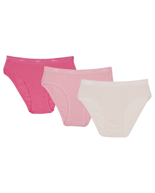 Imagen 0 de Pack de 3 braguitas de niña de algodón con cintura elástica