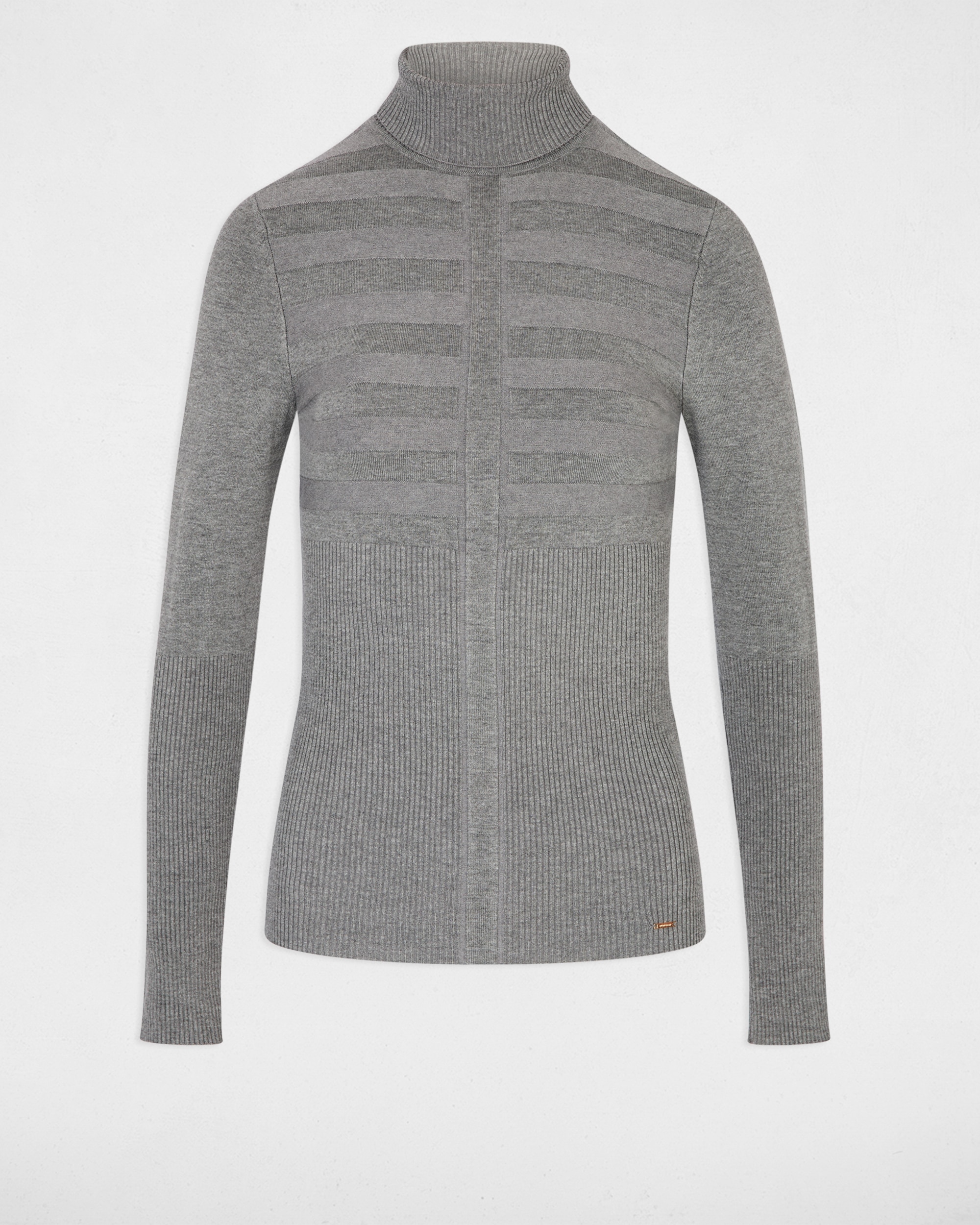 Jersey de mujer de cuello alto ajustado - Morgan - Gris claro Gris claro-5