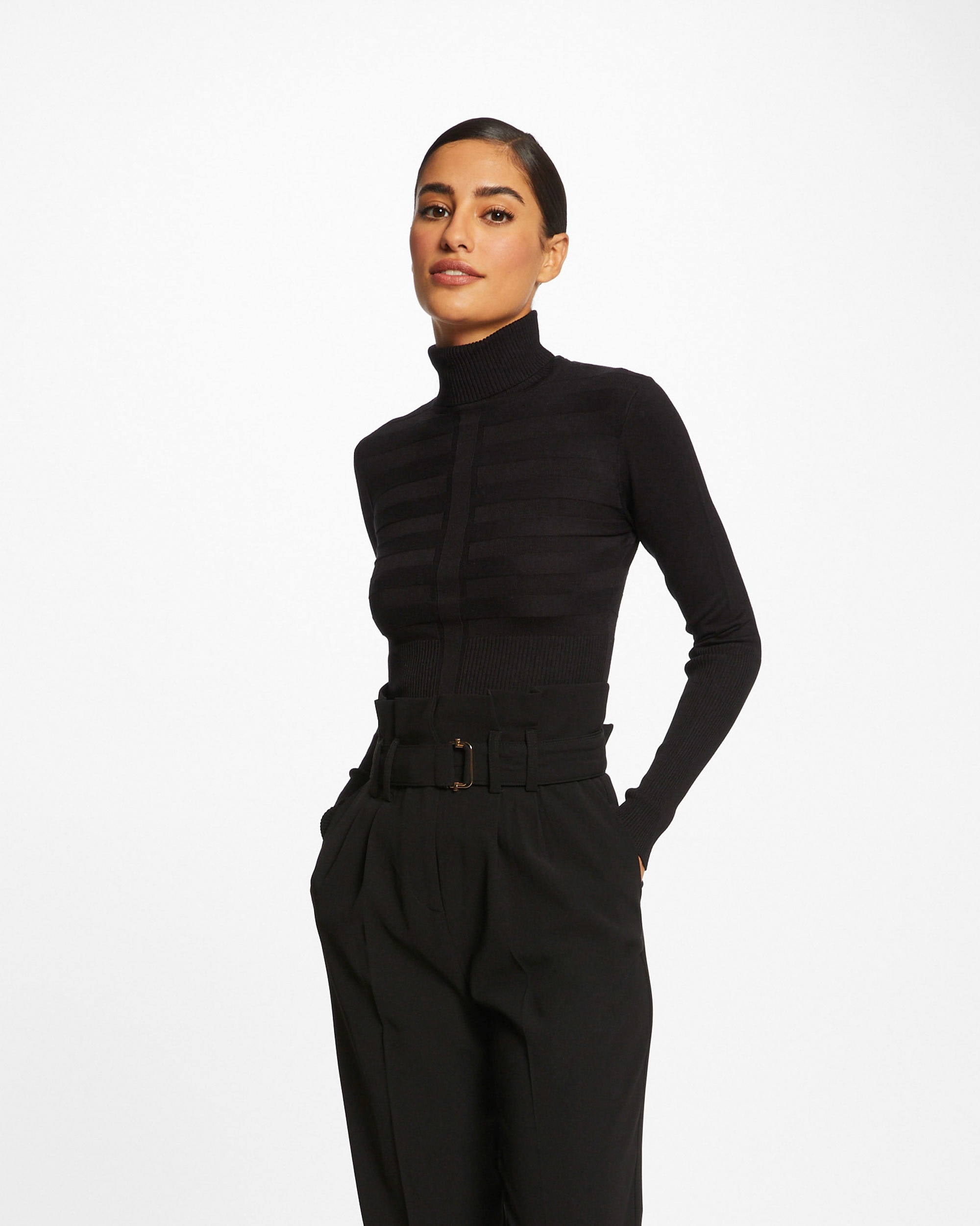 Jersey de mujer con cuello alto - Morgan - Negro Negro-1