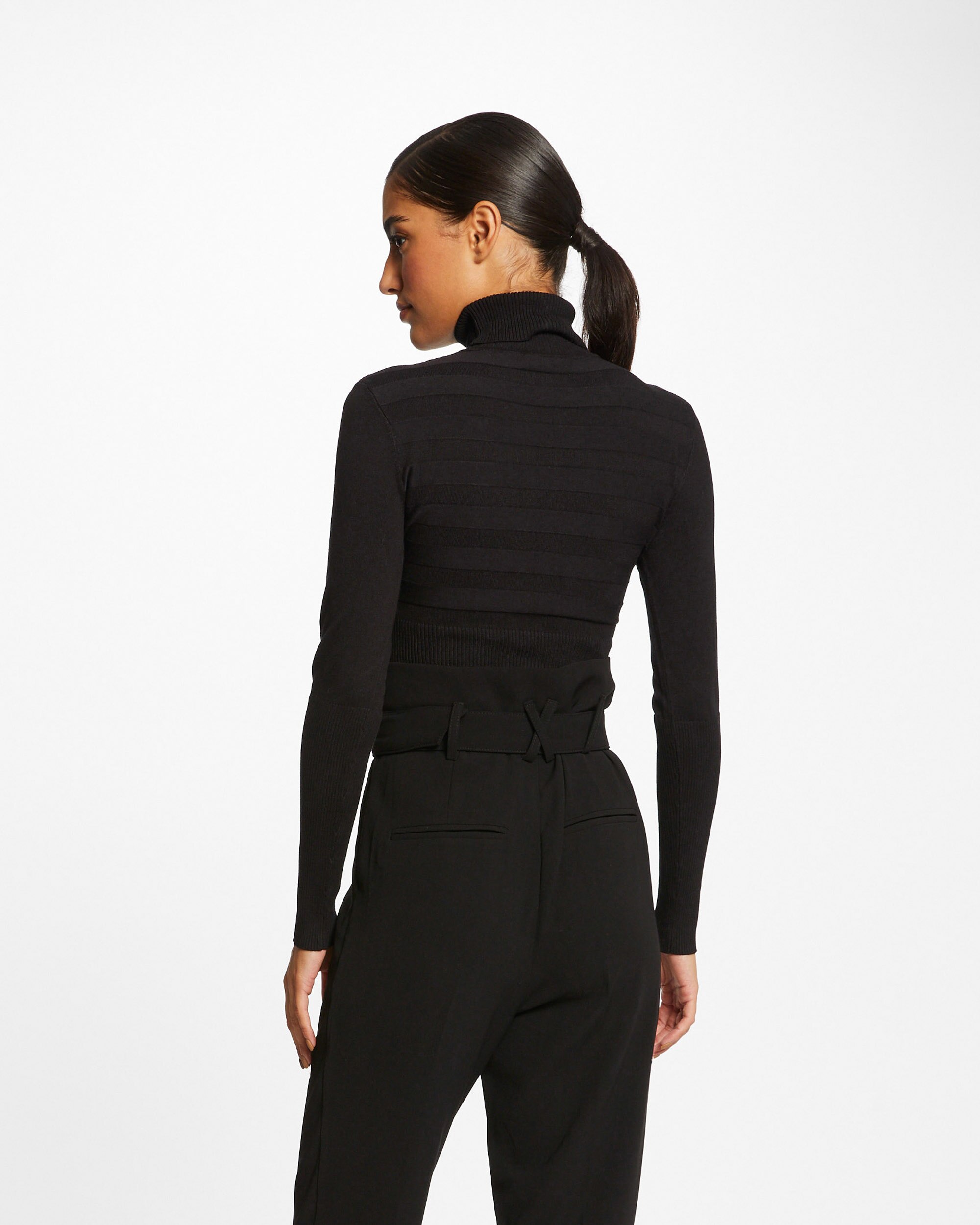 Jersey de mujer con cuello alto - Morgan - Negro Negro-2
