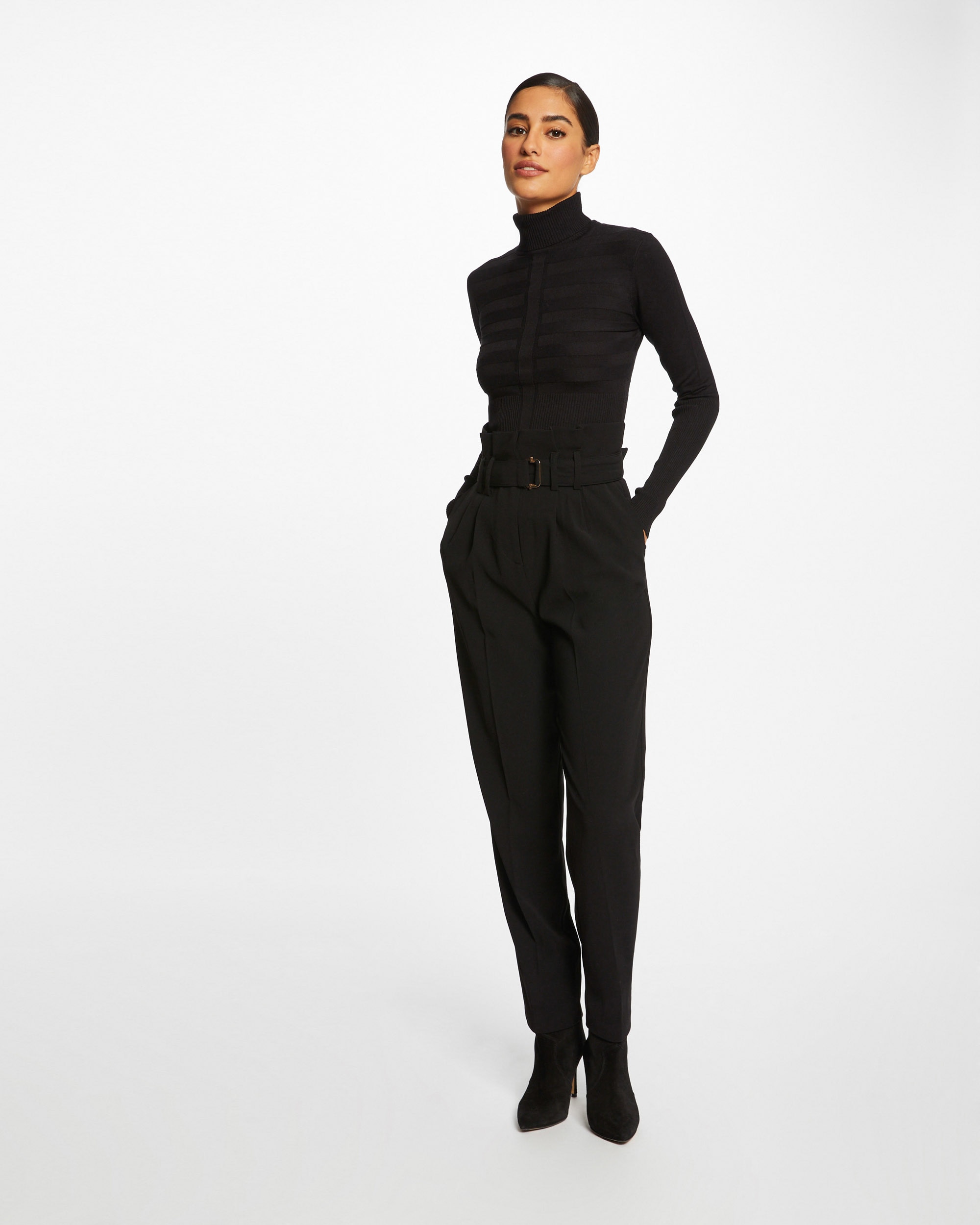 Jersey de mujer con cuello alto - Morgan - Negro Negro-3