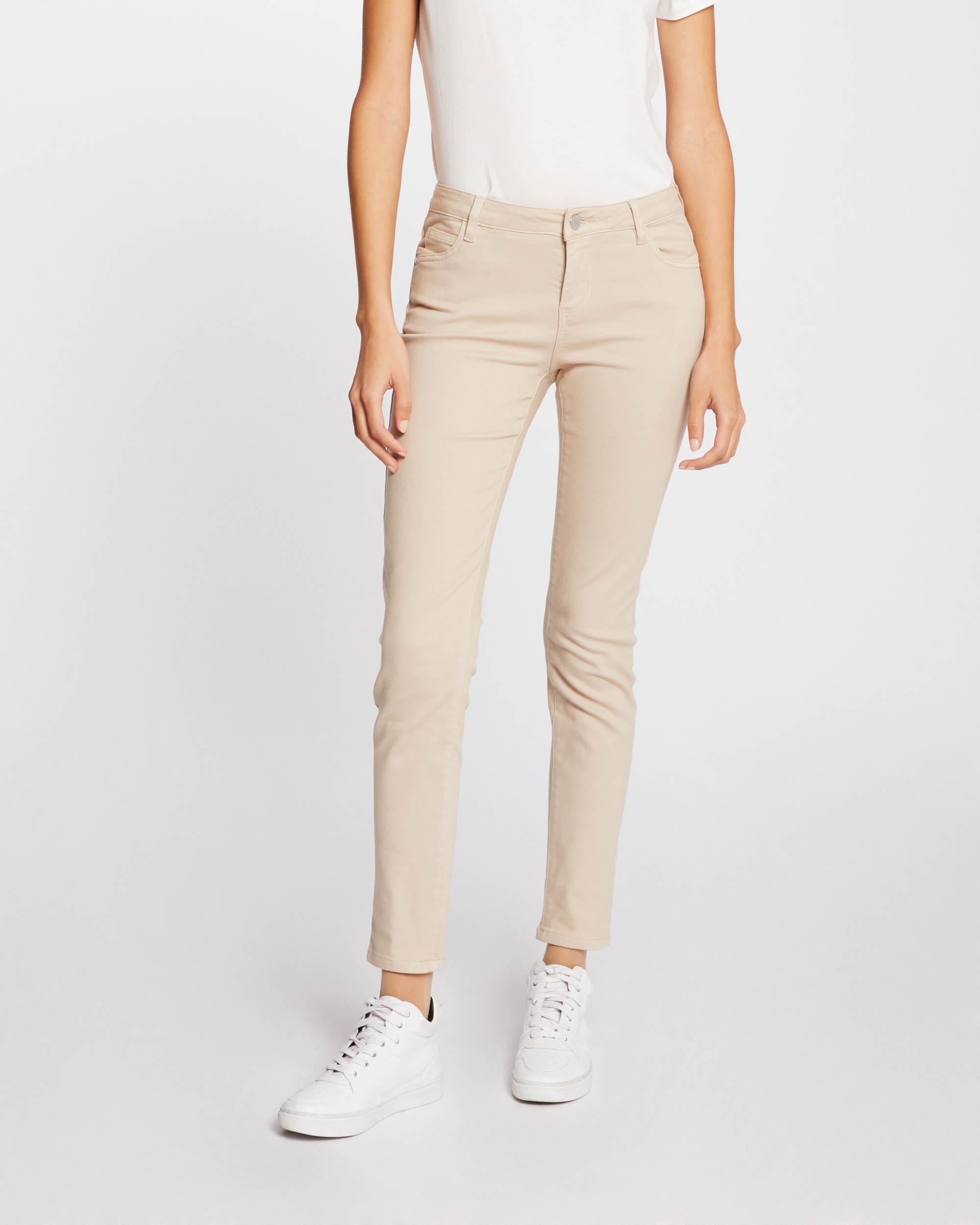 Vaquero pitillo de mujer skinny de talle bajo - Morgan - Beige Beige-2