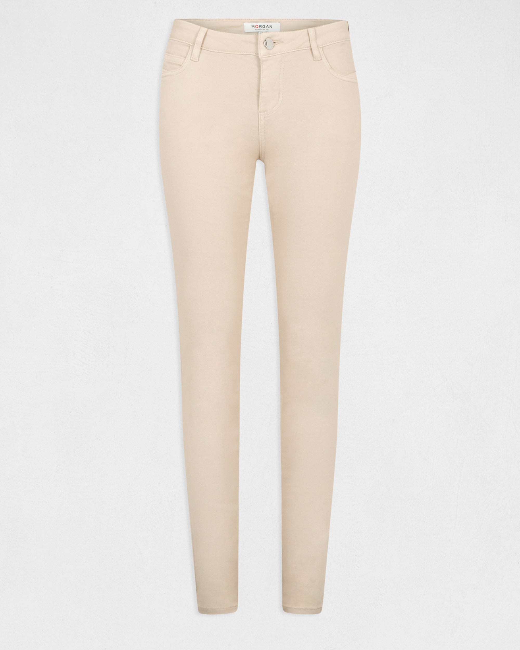 Vaquero pitillo de mujer skinny de talle bajo - Morgan - Beige Beige-4