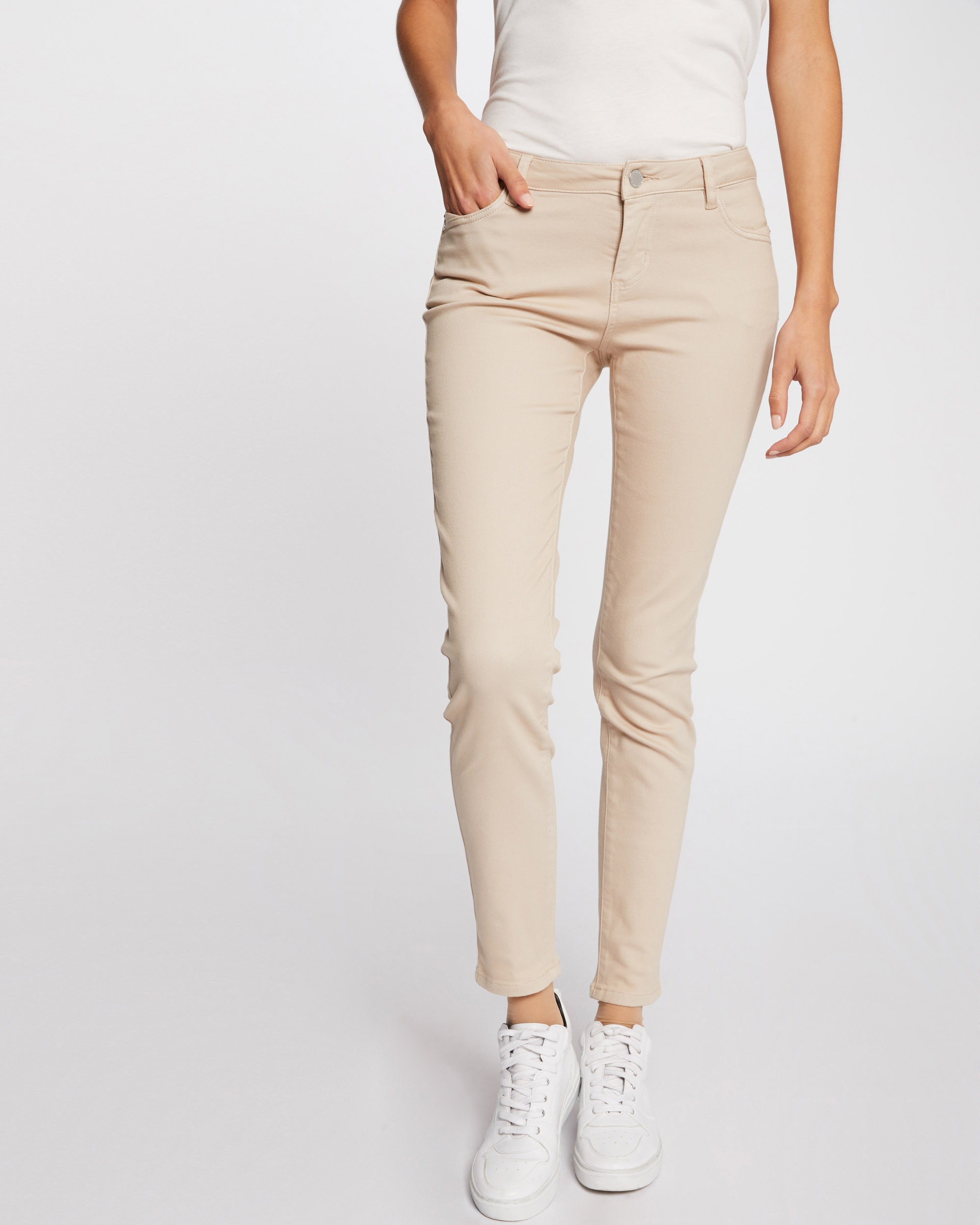 Vaquero pitillo de mujer skinny de talle bajo - Morgan - Beige Beige-6