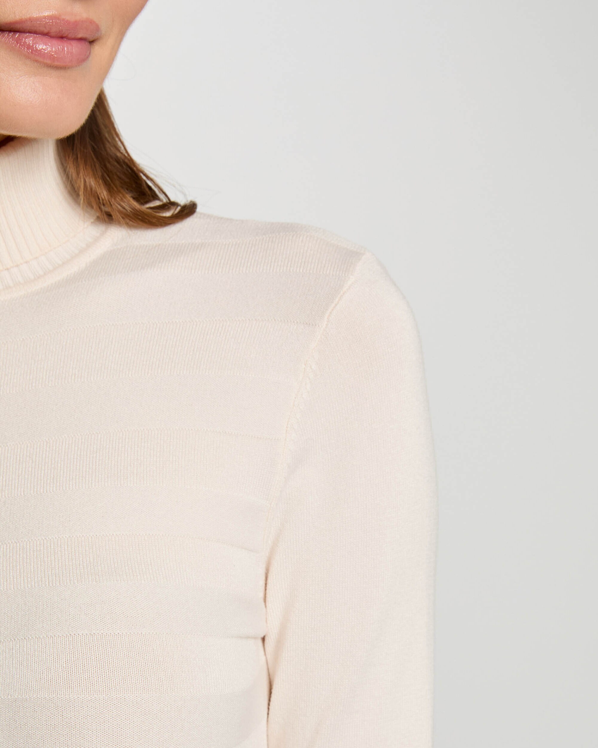 Jersey de mujer con cuello alto - Morgan - Marfil Marfil-4