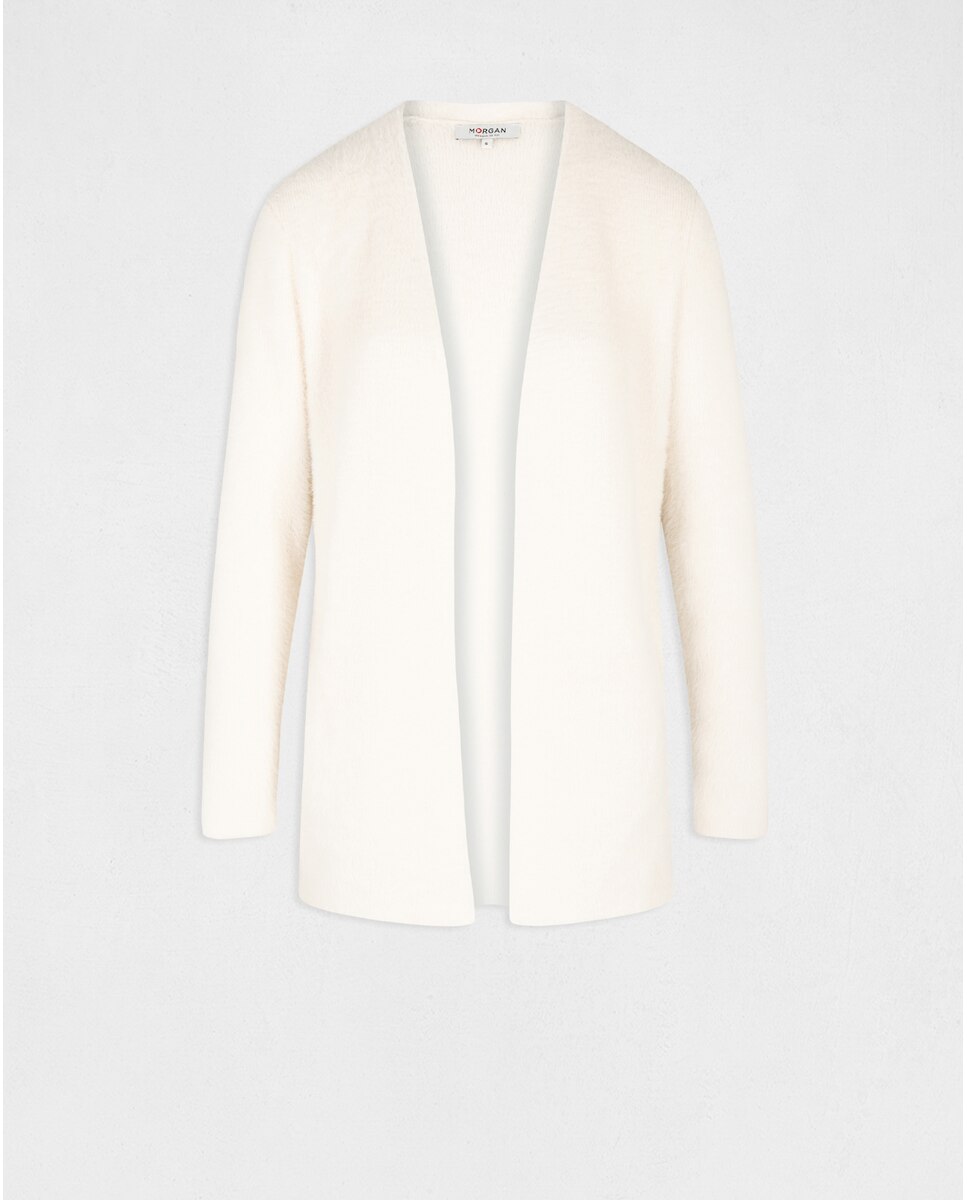 Cárdigan Abierto De Punto Ligero Para Mujer - Corte Relajado, 64% Viscosa, 32% Algodón, Bolsillos