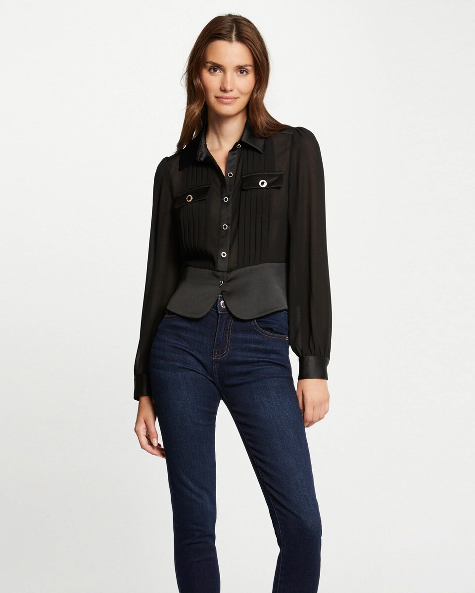 Camisa de mujer manga larga con pliegues · Morgan · El Corte Inglés