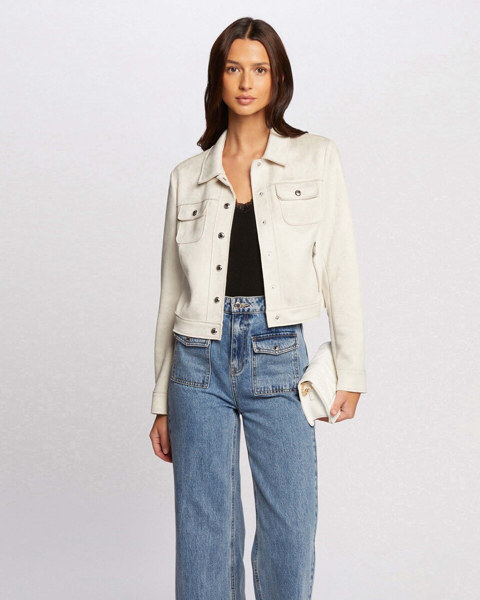 Cazadora de mujer de antelina con botones · Morgan · El Corte Inglés