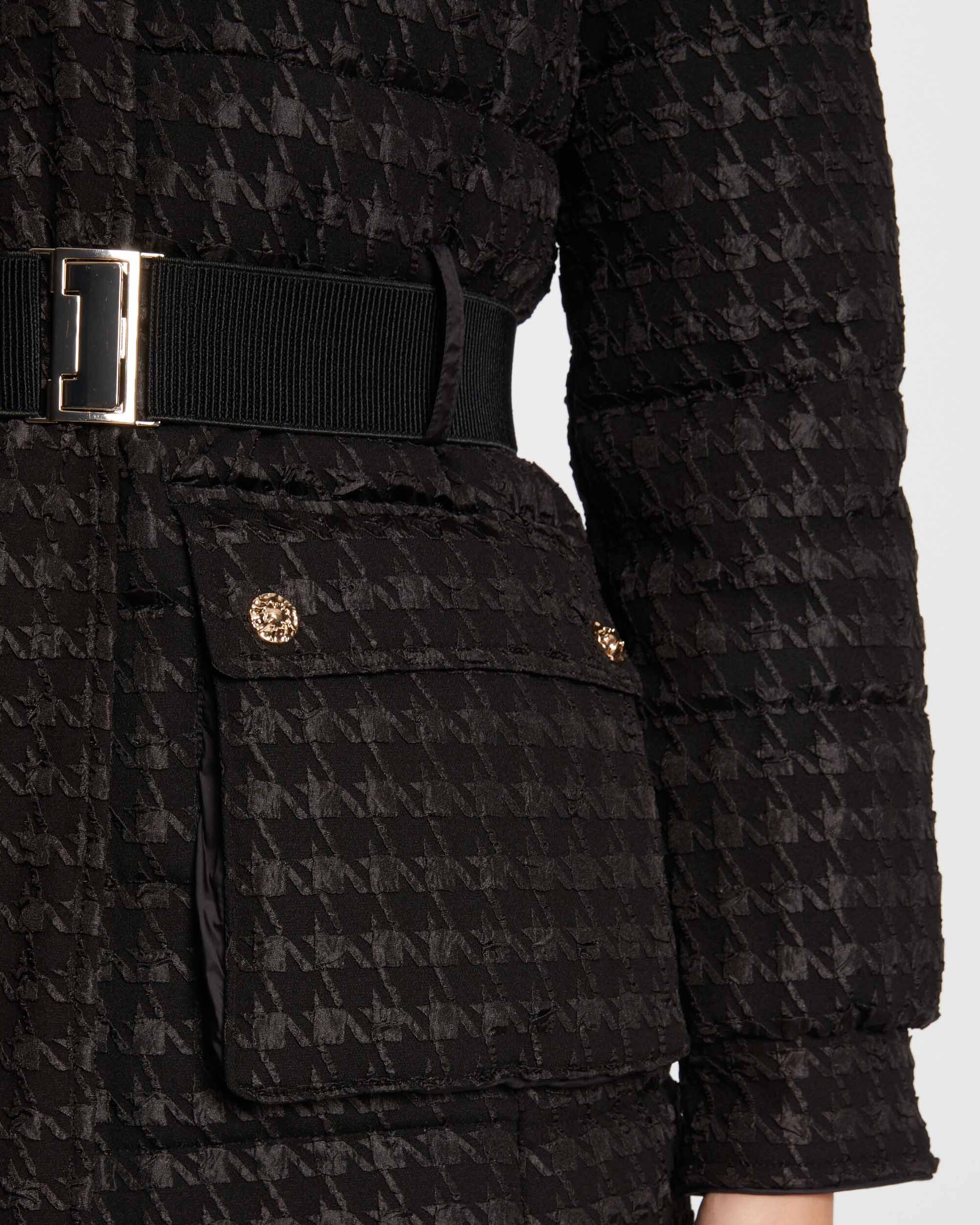 Plumón de mujer estampado pata de gallo - Morgan - Negro Negro-5