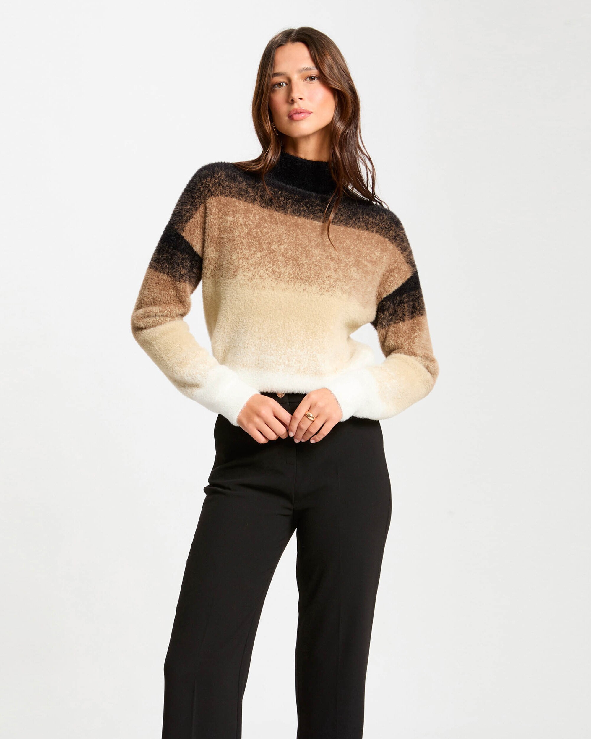 Jersey de mujer con cuello alto - Morgan - Multicolor Multicolor-1