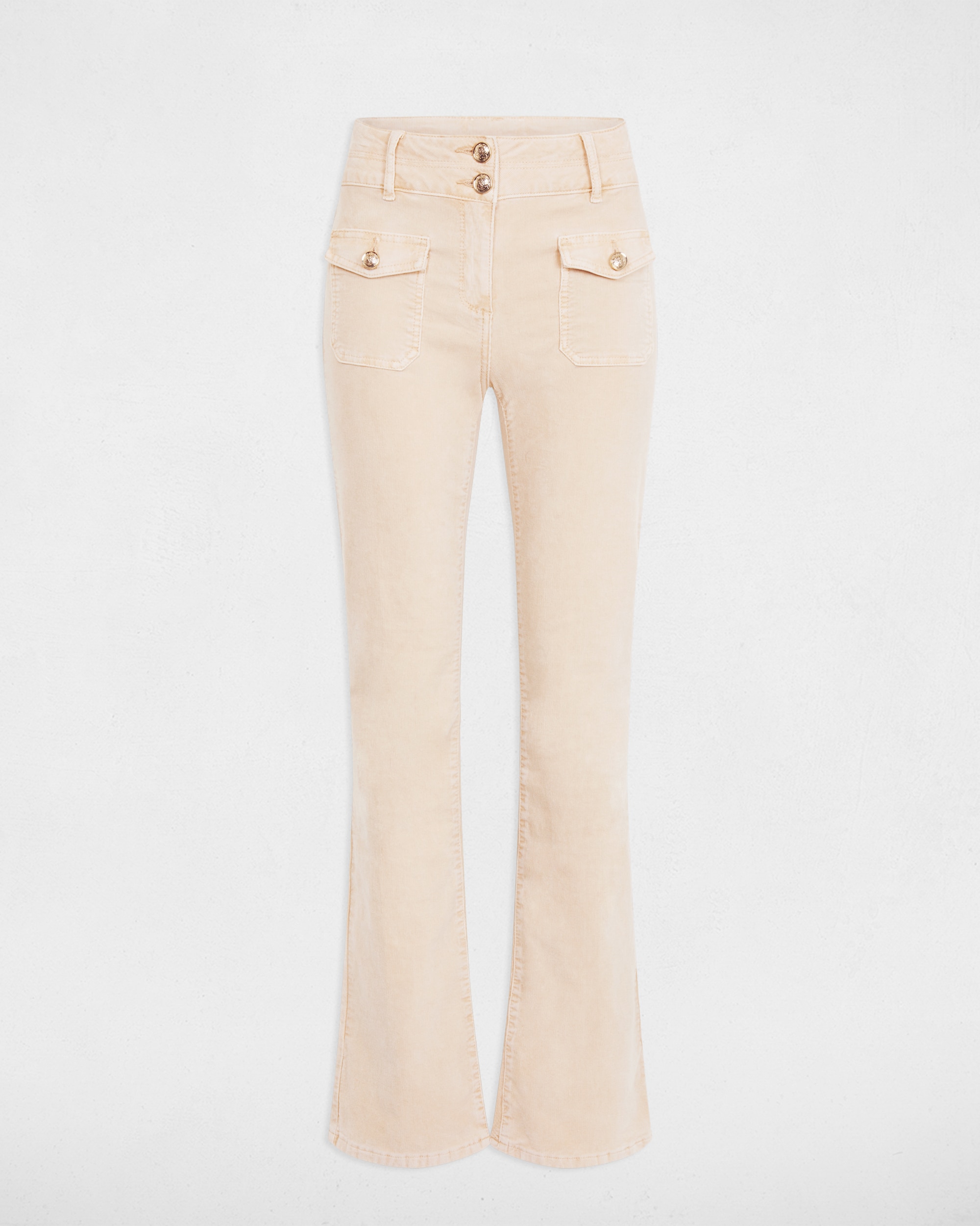 Pantalones rectos de mujer con bolsillos - Morgan - Marfil Marfil-5