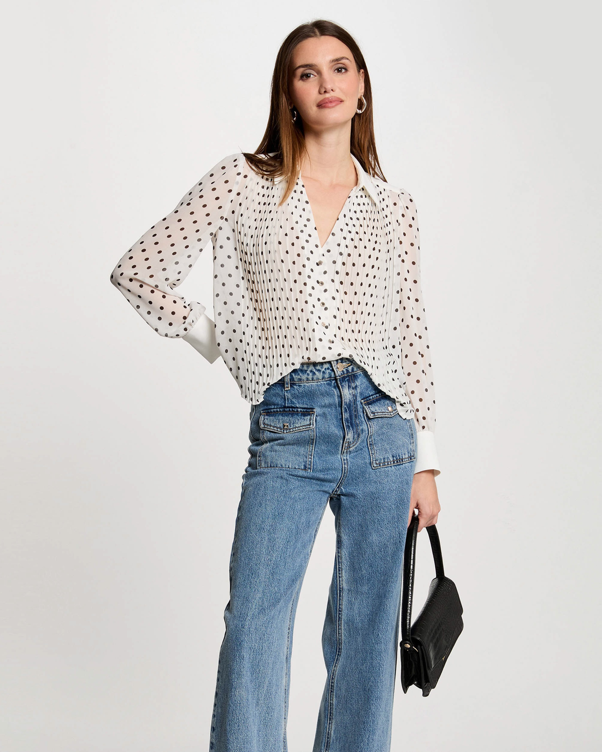 Camisa de mujer de manga larga estampada