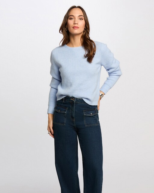 Imagen 0 de Cárdigan de mujer multiposición acanalado con botones joya