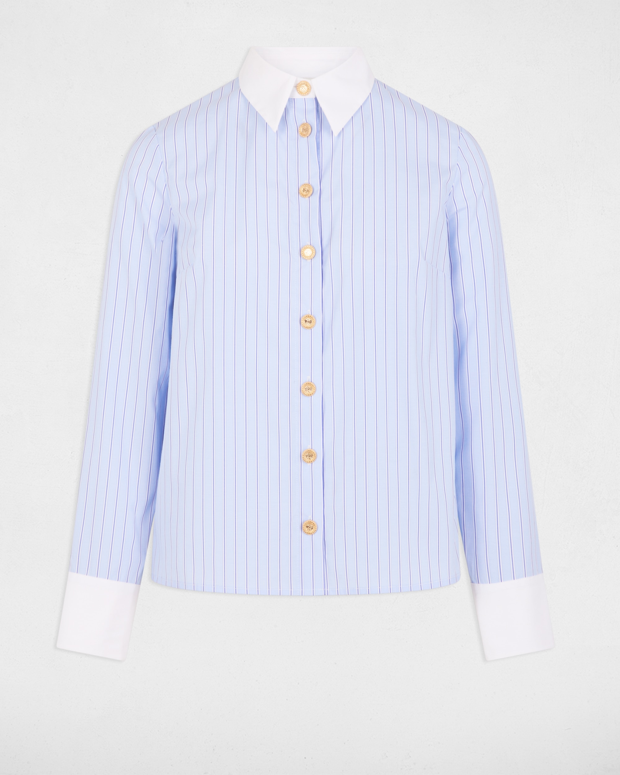 Camisa de mujer manga larga rayas - Morgan - Azul / Blanco Azul / Blanco-3