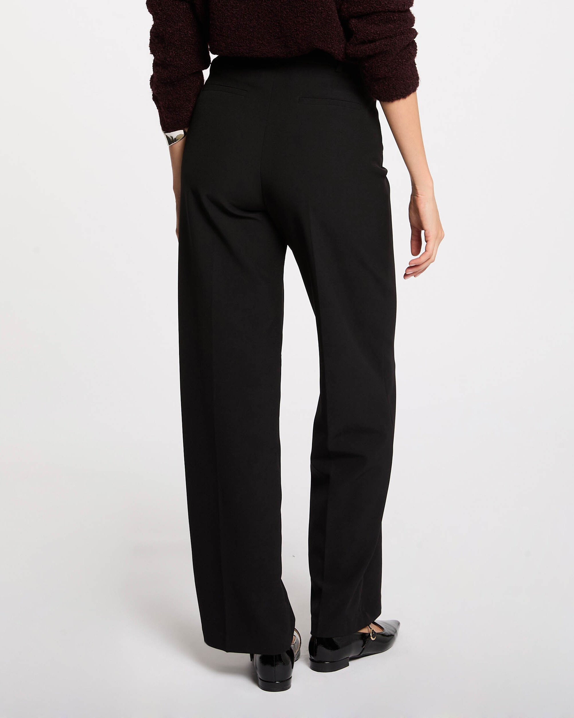 Pantalón de mujer recto con pinzas - Morgan - Negro Negro-2