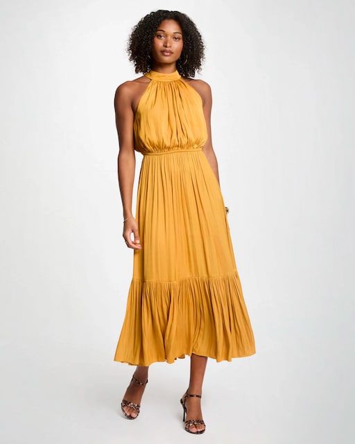 Imagen 0 de Vestido halter acampanado holgado