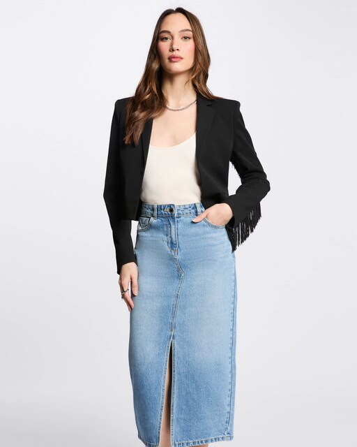 Imagen 0 de Chaqueta de mujer corta con flecos