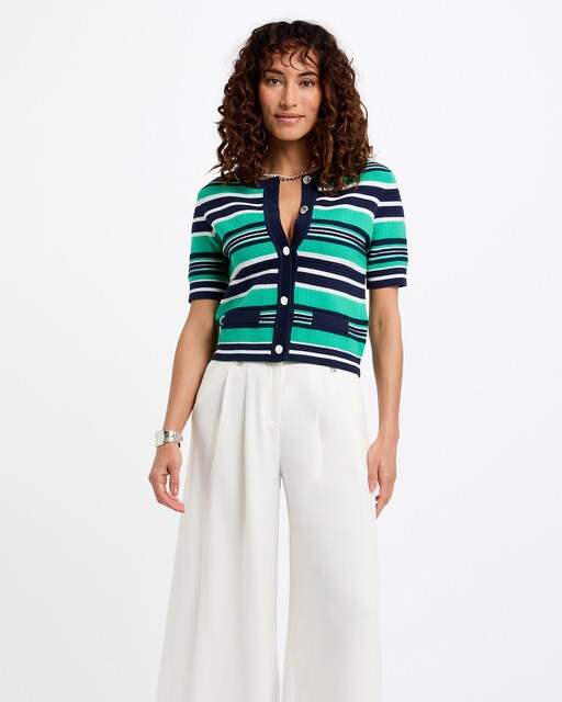 Imagen 0 de Cárdigan de mujer manga corta y rayas