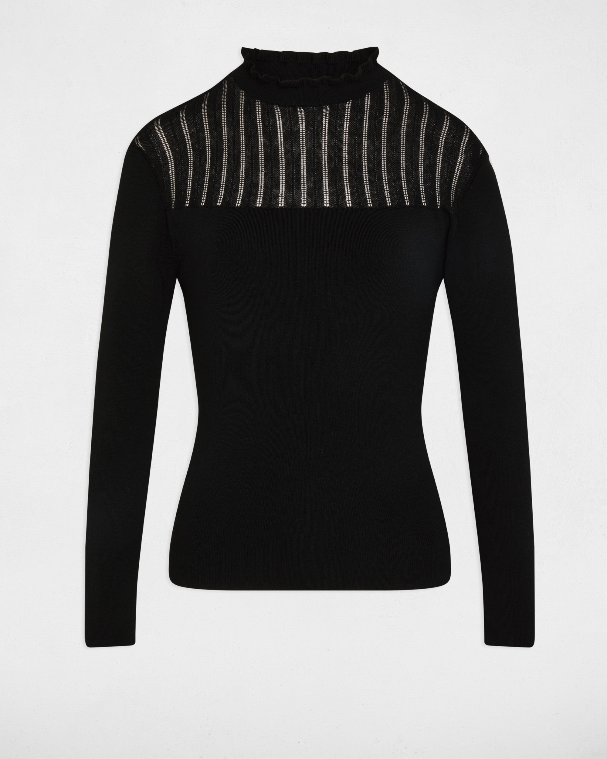 Jersey de mujer con cuello alto - Morgan - Negro Negro-5