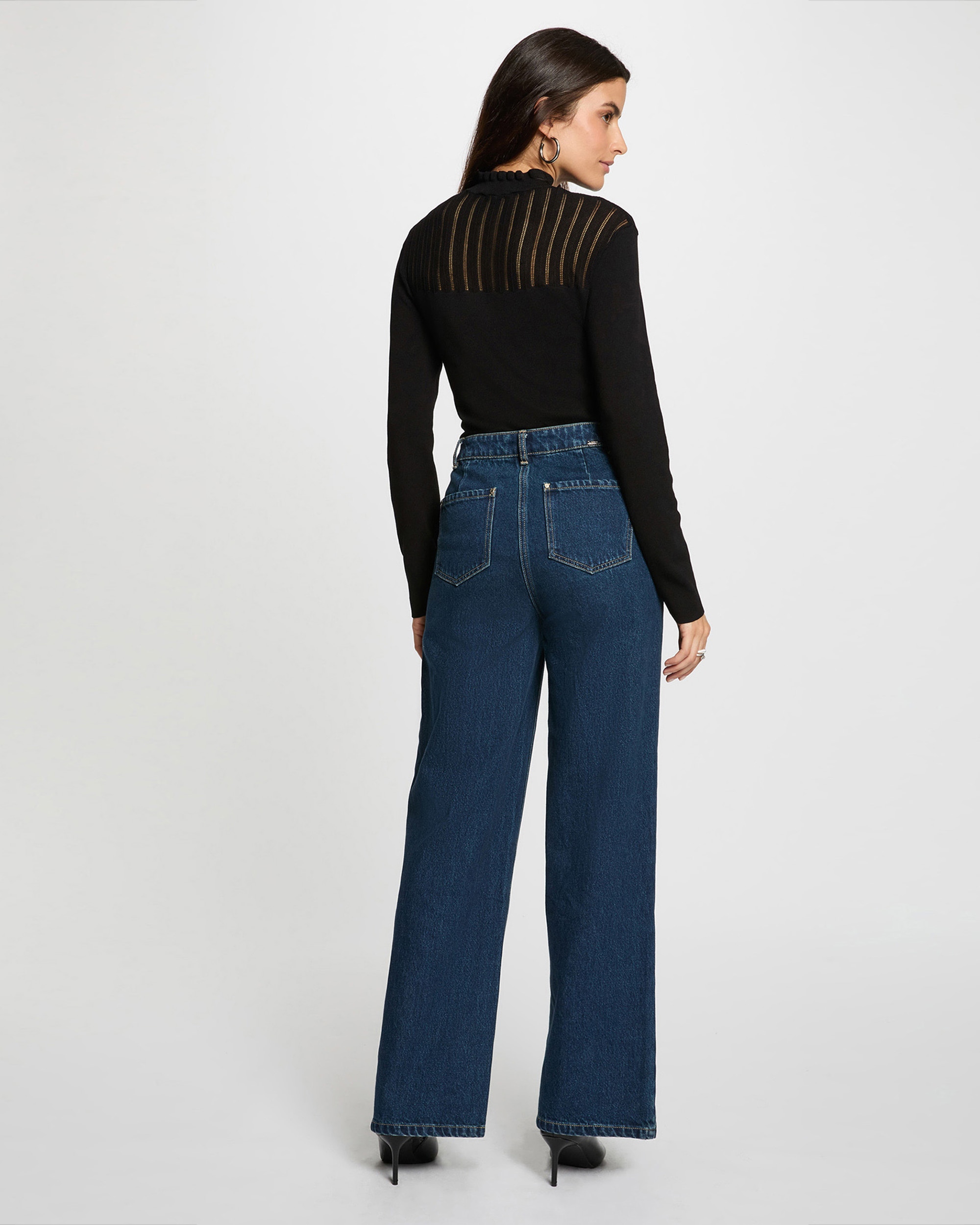Jersey de mujer con cuello alto - Morgan - Negro Negro-2