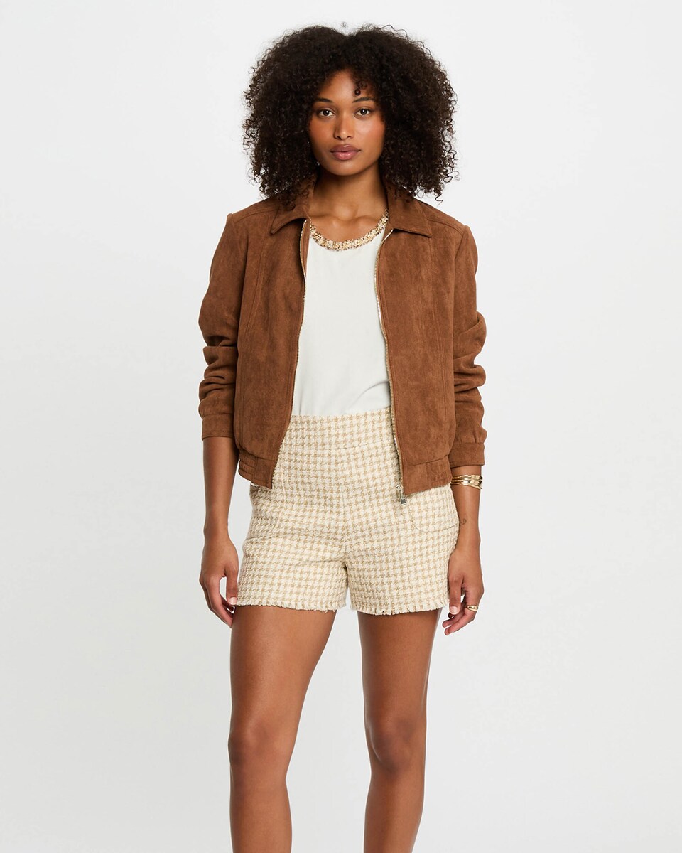 Chaqueta de mujer de antelina 34 Marrón