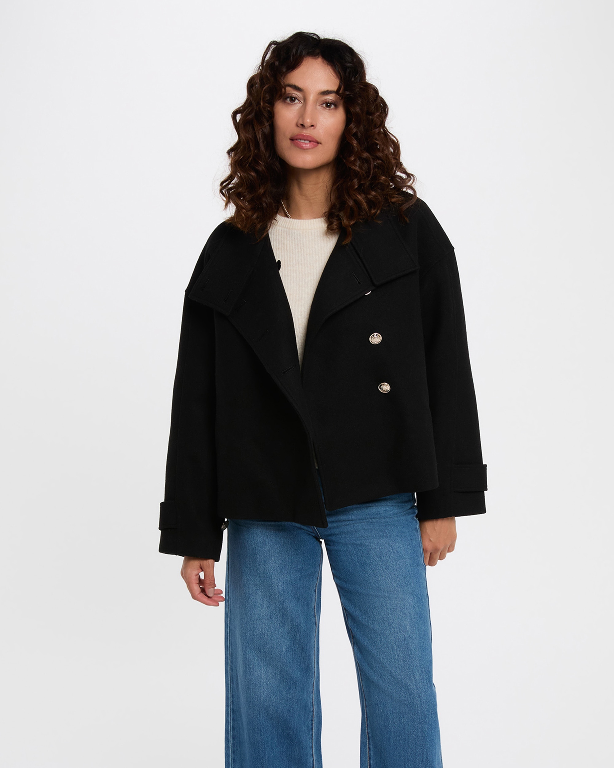 Morgan - Abrigo de mujer corto oversize.
