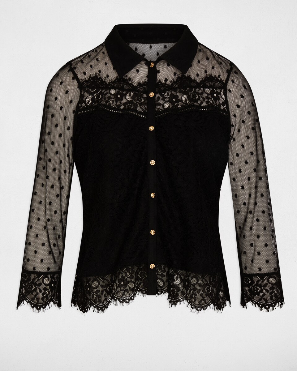 Camisa de mujer corta de encaje · Morgan · El Corte Inglés