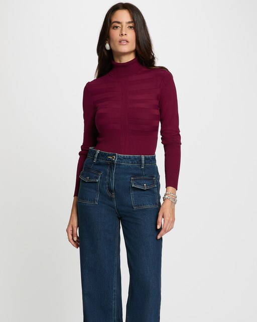 Imagen 0 de Jersey de mujer de cuello alto ajustado