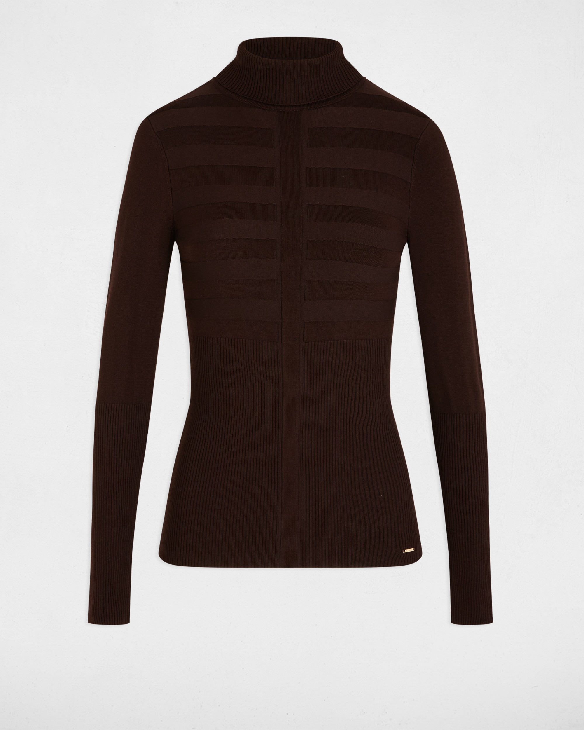 Jersey de mujer con cuello alto - Morgan - Marrón oscuro Marrón oscuro-2