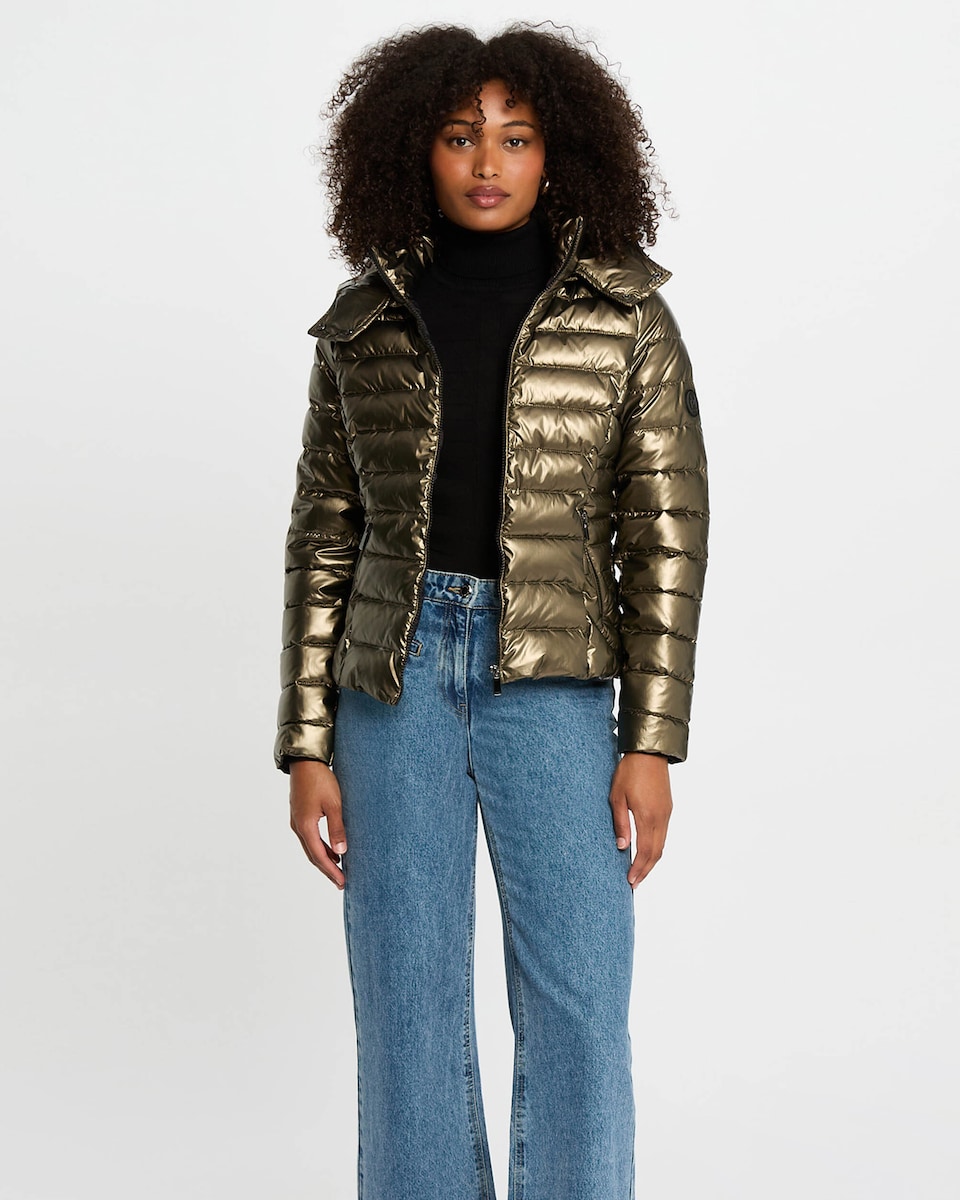 El Corte Inglés Abrigo Plumas Morgan Plumón De Mujer Metalizado