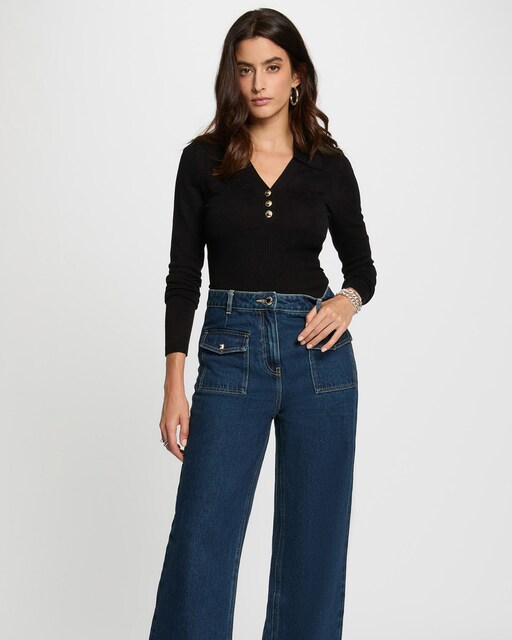 Imagen 0 de Jersey de mujer entallado con cuello polo