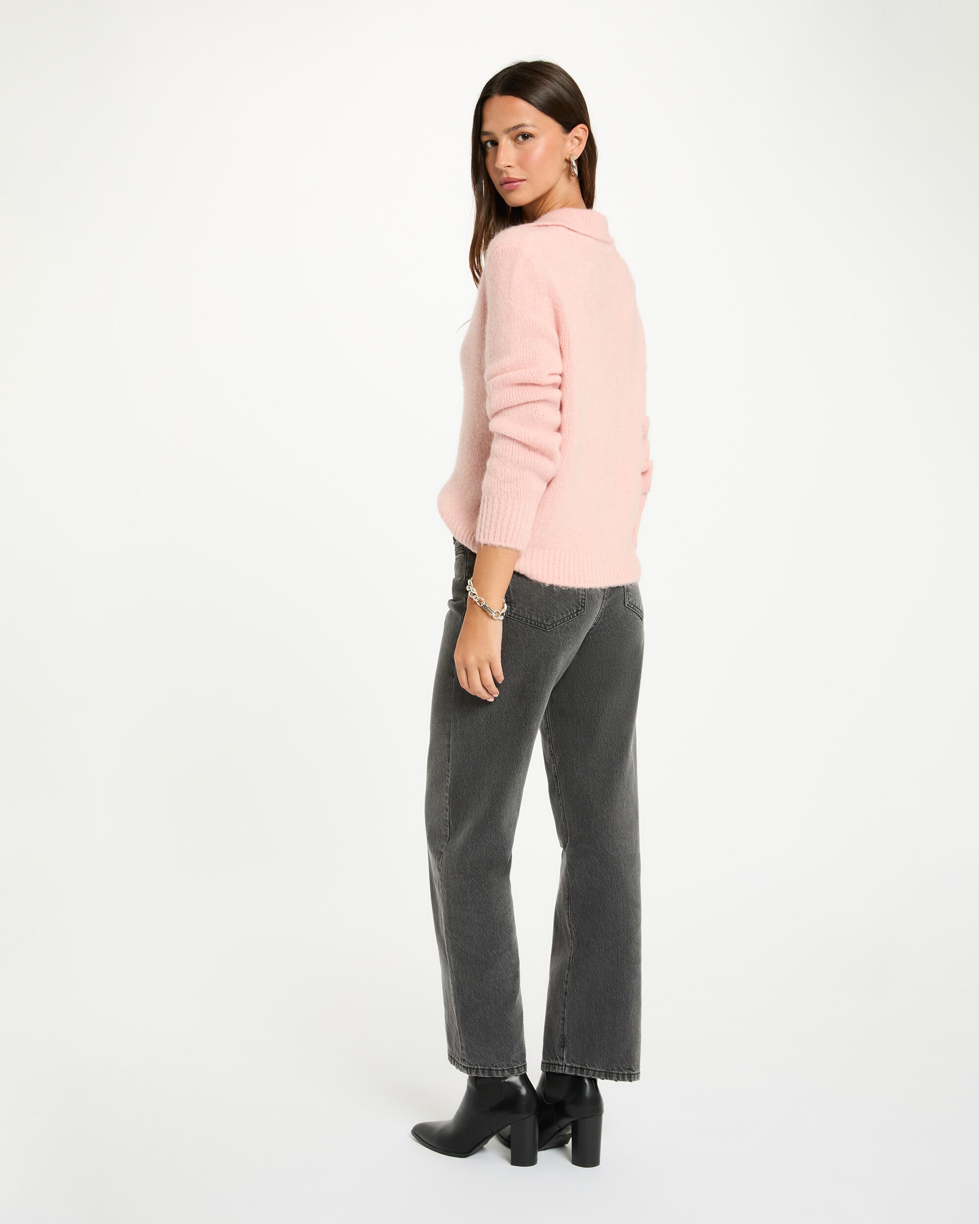Jersey de mujer con cuello polo - Morgan - Rosa Rosa-3