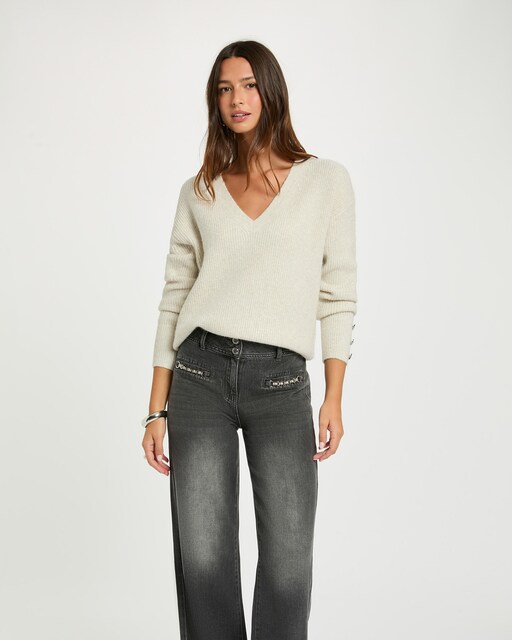Imagen 0 de Jersey de mujer cuello en V oversize
