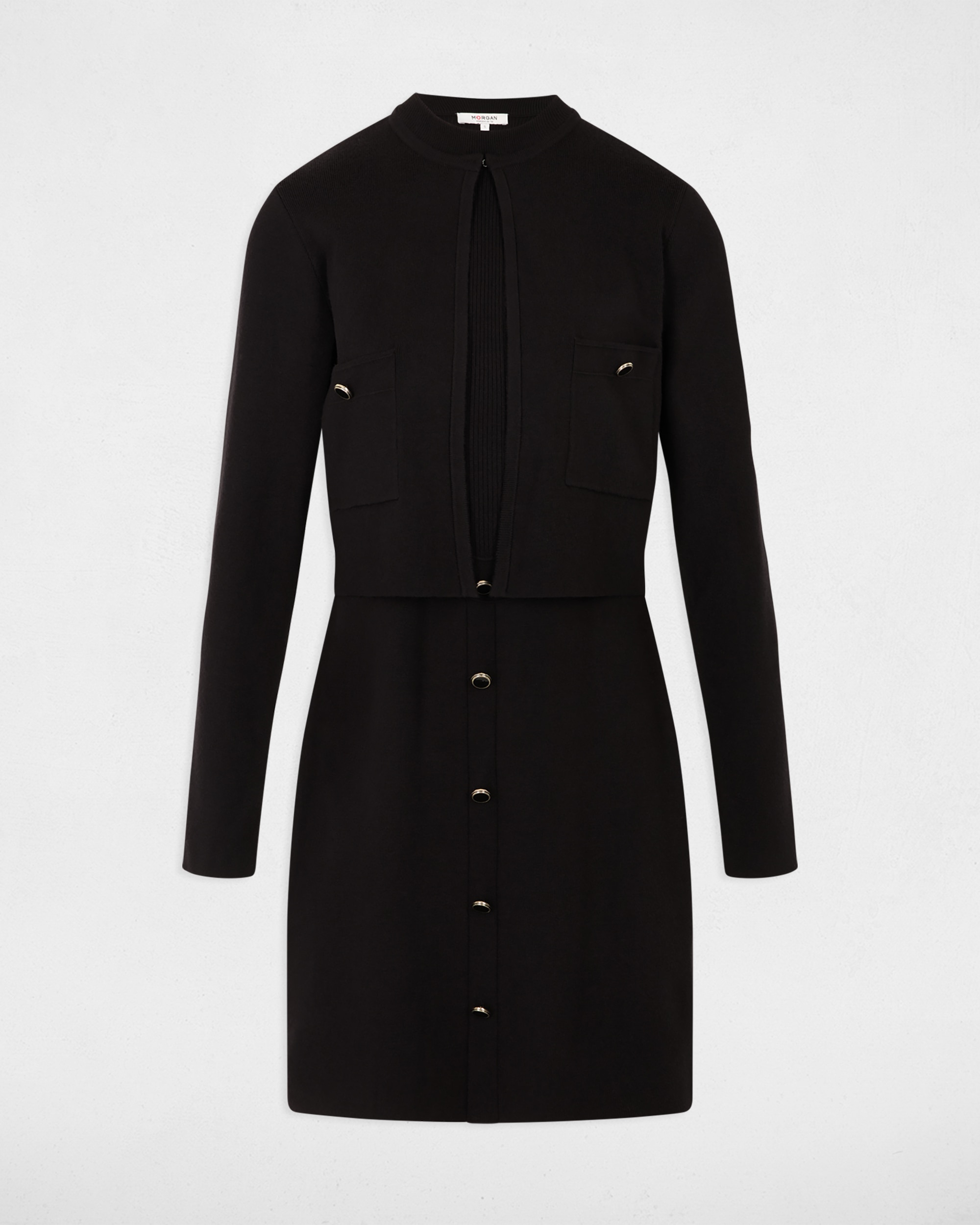 Vestido corto efecto 2 en 1 - Morgan - Negro Negro-2