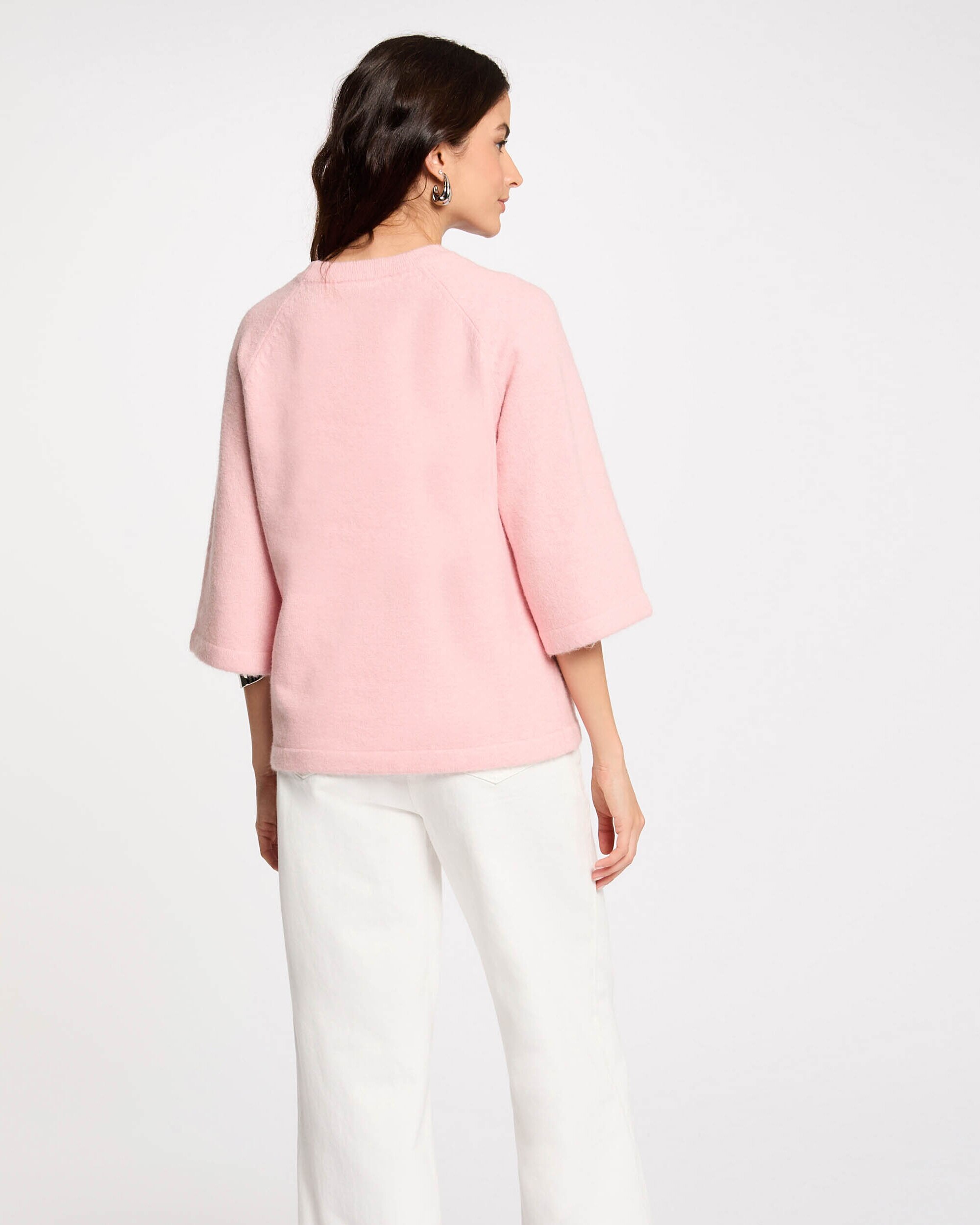Jersey de mujer extragrande manga 3/4 - Morgan - Rosa claro Rosa claro-2