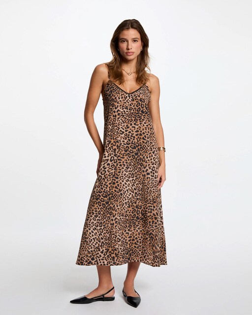 Imagen 0 de Vestido de tirantes con estampado animal print