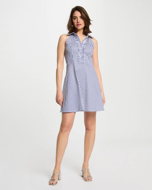 Imagen 0 de Vestido corto evasé de rayas