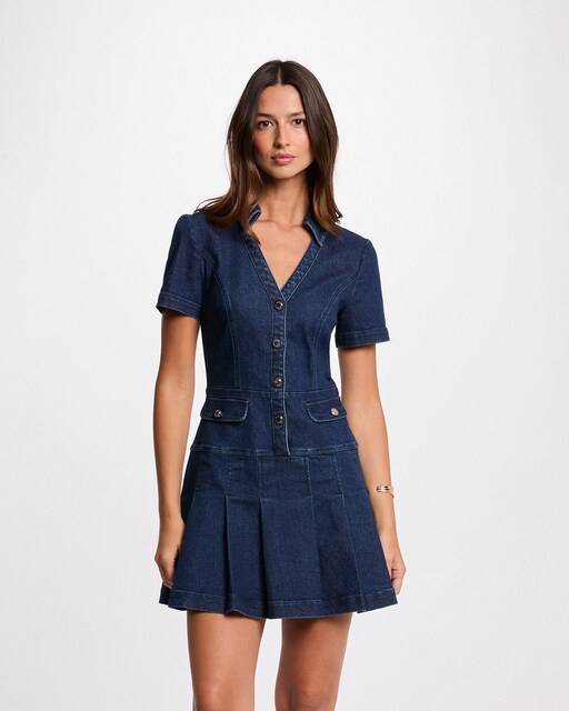 Imagen 0 de Vestido corto evasé vaquero