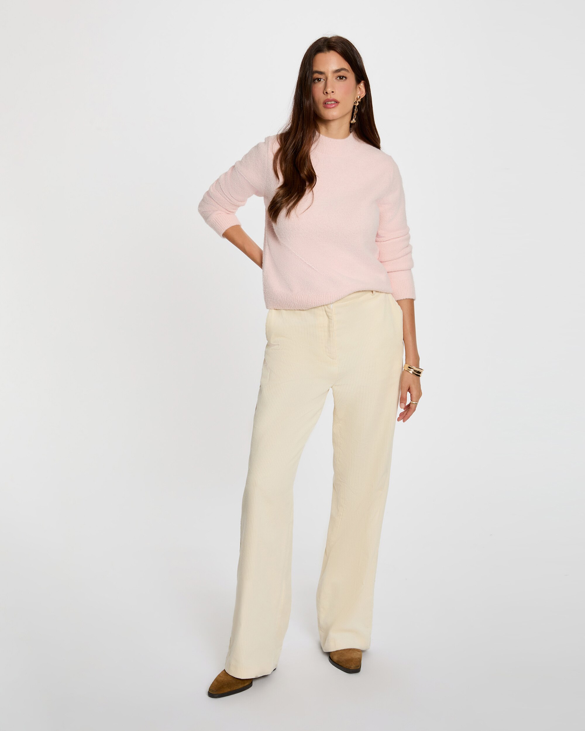 Jersey de mujer con cuello alto - Morgan - Rosa Rosa-3